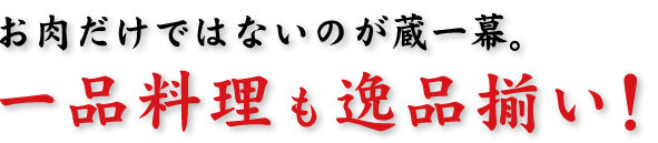 一品料理も逸品揃い